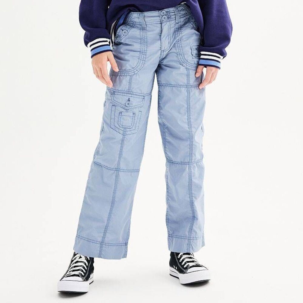 Limited Too Blue Wide Leg Girls Cargo Pants 14 Streetwear Trendy Gorpcore